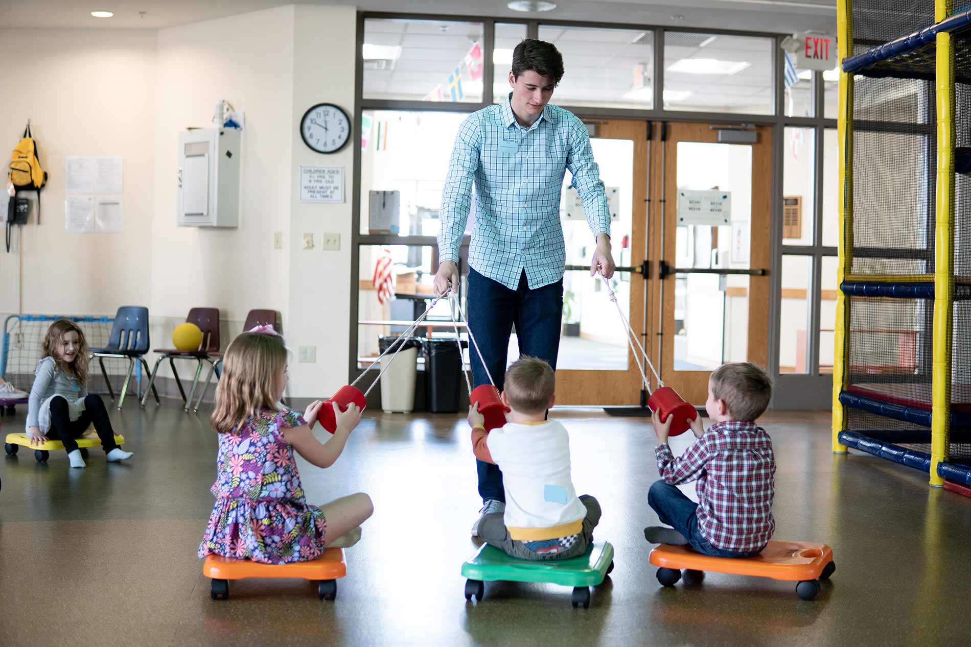 Age-three-to-kindergarten Man teaching children in church