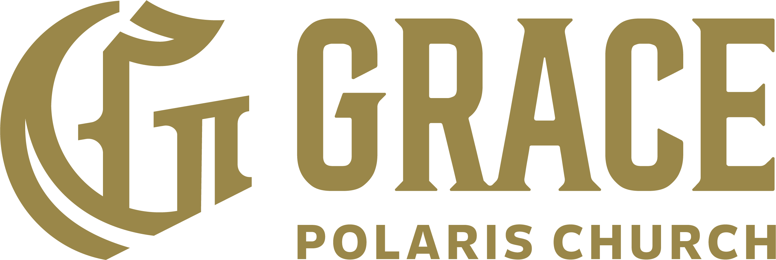 GPC_Logo_Horiz_Gold Grace Polaris Church Logo