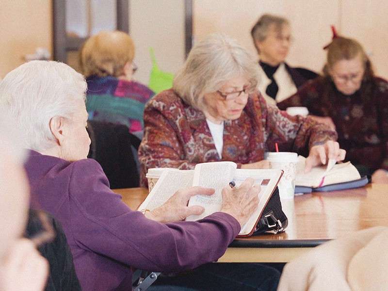 Group of senior adults in a Bible study